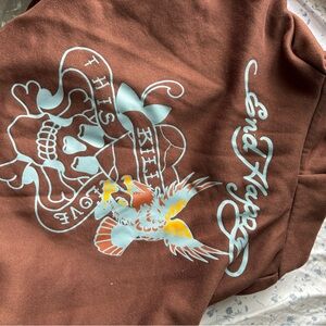 Graphic soft zip up hoodie